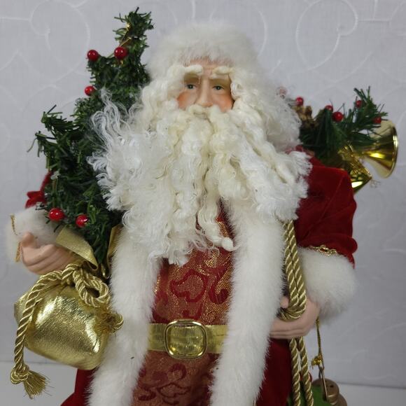 Vintage Old World Santa with Presents on Stand 17" Folk Art Santa Holiday‎ Decor - Picture 11 of 13